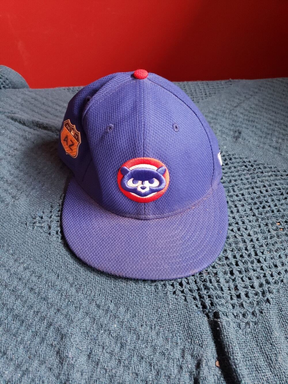 Chicago Cubs Hat Cap Size 7 Mens Blue New Era Fitted Logo Baseball MLB